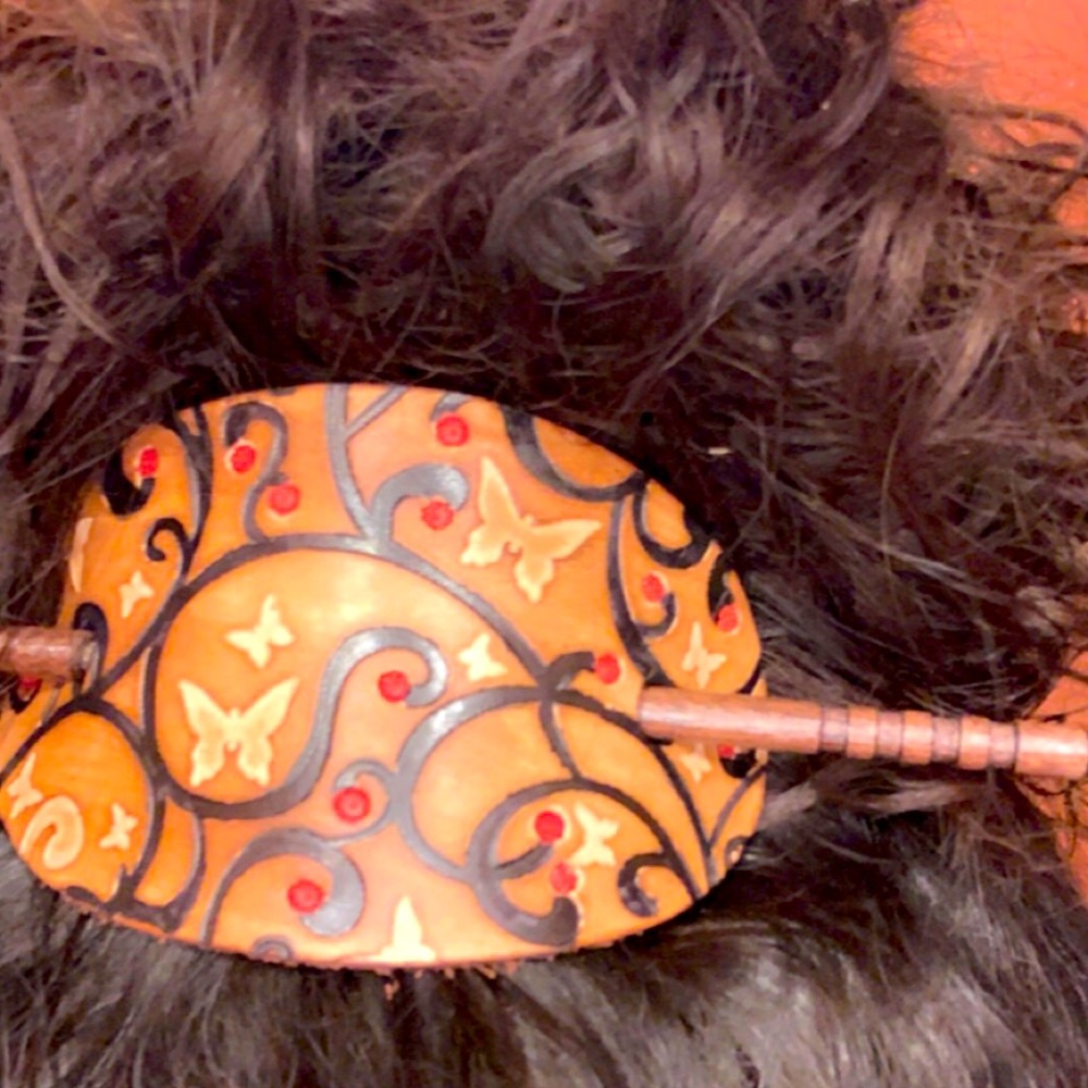 Custom made leather hair wrap